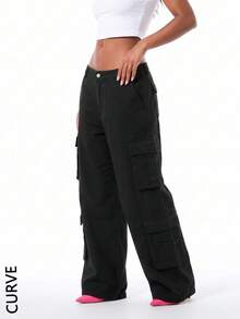 Women's Boyfriend Style Straight Leg Denim Jeans - Black - View 5