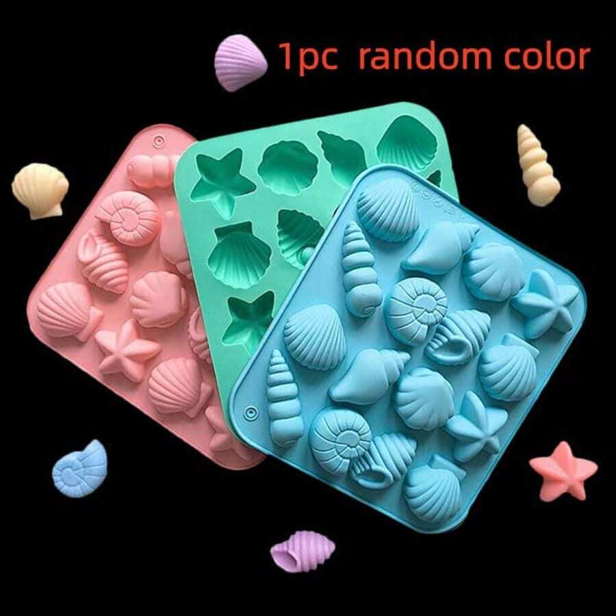 16 Cavity Shell Chocolate Silicone Starfish Mold Ocean Animal Shaped Candy Pudding Cake Decoration Mold - Conch Mold - View 1