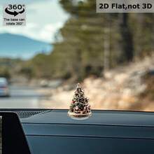 2D Flat, 1pc Rotating Christmas Tree Ornament With Nativity Scene, Rotating Base, 360° Rotation Motion, Acrylic Desktop Decoration With Snow Branches, Gift And Adult Relaxation Stress Relief Toy - A - View 3