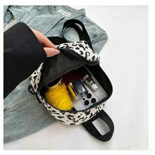 1pc Autumn/Winter Corduroy Leopard Print Mini Backpack, Outdoor Casual Small Backpack, Fashion Leopard Print Corduroy Backpack, College Style Travel Bag - Leopard Print - View 10