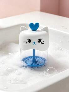 1pc Cute Cat-Shaped Foaming Dispenser Bottle, Refillable Pull-Type Foam Bottle With Heart Handle - Multicolor - View 7