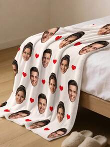 1pc Personalized Photo Blanket, Customized Photo Blanket, Personalized Photo Memorial Blanket, Suitable For Bed/Sofa/Indoor/Outdoor, Customized Christmas Gift, Friend Gift, Family Gift, Birthday Gift, Wedding Gift, Gift For Friend, Gift For Her, Gift For Girlfriend, Gift For Mom/Dad - Style 2 - View 4