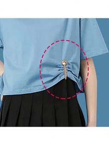 2pcs Multifunctional Magnetic Clips, New Style Magnetic Clips With Chain, Strong Magnetic Scarf Clip, Shirt Clip, Fashion Accessory, Used To Tighten T-Shirt Hem, Collar And Pant Cuff, Halloween Christmas Decoration - Multicolor - View 5