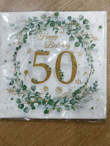 20入/40入鼠尾草綠一次性雞尾酒餐巾紙 成人生日紙餐巾紙 適用30歲、40歲、50歲、60歲生日裝飾 生日慶祝派對桌面裝飾用品 - 綠色 - 查看 7