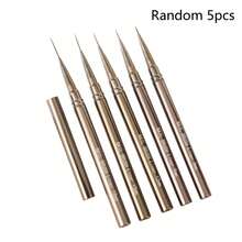 Random 1/3/5pcs Nail Liner Brush Set DIY Painting Pattern Stripe Pen Sizes 6/9/12/15/18mm Metal Handle With Cap Nail Art Pen - Silver - View 11