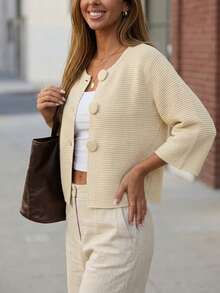 Women Cardigans - Cream - View 2