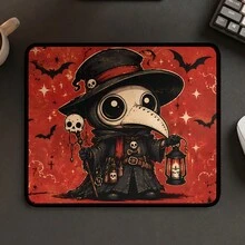 1pc Large Plague Doctor Mouse Pad, Cute Skull Bat Gothic Halloween Desk Mat, Non-Slip Gaming Keyboard Pad - View 7