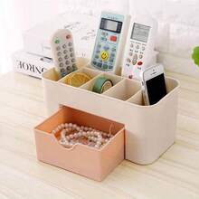 1pc Multi-Functional Desktop Organizer Storage Box, Vanity Makeup Drawer Storage Box, Office Storage Rack - Multicolor - View 4