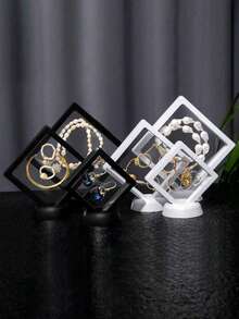 20/10/2/1pc Kotak Film Transparan Kotak Penyimpanan Perhiasan Anting-Anting Portabel Anti-Oksidasi Film PE Kotak Hadiah Jepit Anting Kalung Kotak Perhiasan Anti Debu dan Anti-Oksidasi, Kotak Kemasan Penyimpanan Perhiasan Film PE Cocok Untuk Cincin, Anting-Anting, Gelang, Kalung Kotak Penyimpanan Perhiasan Film PE: Anting-Anting Portabel, Cincin, Kalung, Kotak Perhiasan Kompak Anti-Oksidasi yang Indah - Meja, Kunci, Persegi Panjang, Plastik, Lapisan Kain, Gaya Internasional, Tidak Membutuhkan Daya "Penyimpanan Multi-Fungsi" - Putih - View 2