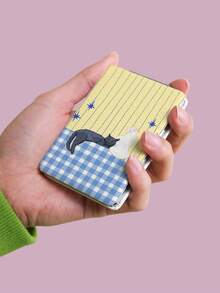 1PC Ins Cat Pet Series Portable Vanity Mirror, Foldable Lightweight Ultra-Thin Convenient Hand Mirror, PU Leather, Suitable For Multiple Scenarios And All People, Rectangular Mirror, Pocket Mirror, Cartoon Cat Rabbit Plaid Fish Pattern Design, Exquisite And Delicate, Easy To Carry, Handheld Makeup Mirror, 180° Flip Cover, Multi-Functional Mini Mirror, Compact Mirror, Mirrors, Daily, Festival, Birthday, Valentine's Day - Multicolor - View 5