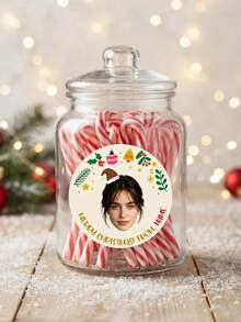 8/20/40pcs Customized Face Elf Christmas Stickers, Personalized Photo & Name Gift Labels, Merry Christmas Gift Stickers, Suitable For Bags, Envelopes, Boxes, Greeting Cards, Holiday Gift Packaging Stickers, Christmas Gifts - Multicolor - View 4