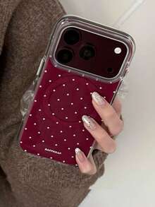Elegant Cherry Red Polka Dot Ins Korean Style Magnetic Phone Case Compatible With Iphone 17, 18 Pro, 18 Pro Max, 16 Pro, 17 Pro Max Full Coverage Protective Cover - Multicolor - View 2