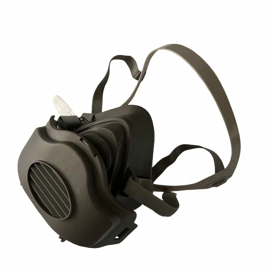 1 Industrial Paint Spray Respirator Work Protection Dust Half Mask Rubber Reusable Respirator With KN95 Filter (Non-Medical) - A - View 1