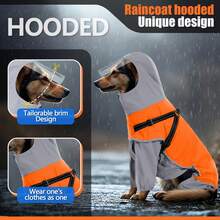 Waterproof Dog Raincoat With Hood, Full Body Rain Jacket For Dogs, Reflective Pet Clothes For Outdoor Walking, Windproof Dog Coat - Multicolor - View 6