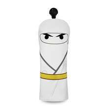 Samurai Pattern Black And White Golf Club Head Covers Provide Protection And Style, 1st Wood 3/5th Wood UT Wood Rod Cover Protector, Durable Design Suitable For All Types Of Golf Clubs, Essential Accessory For Golf Enthusiasts - White - View 10