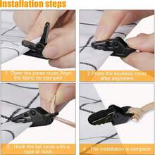 10pcs/20PCS Add Alligator Clips As Additional Tension Points For Tents, Awning Clips, Tarp Clips, Snap Fastener Clothes Pegs, Tent Camping Fastening Tools, For Outdoor Camping And Hiking Equipment - Crocodile Clip Tool - View 7