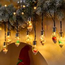 1pc 10LED Charming Christmas Wish Ball Fairy Light String, Indoor Light String For Party, Halloween, Thanksgiving, Christmas, Window, Christmas Tree Decoration, With Christmas Tree, Santa Claus, Snowman, Deer Design (Battery Powered, Batteries Not Included) - Christmas String Lights - View 10