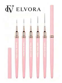 Nail Art Liner Brush Set, Ultra-Fine Detail Brushes, Pink & Black Dual-Color Handles, Suitable For Precise Lines, Stripes And Pattern Outlining, DIY Nail Design Tools, Home Manicure, Nail Styling And Daily Creative Makeup Use - Multicolor - View 8