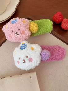 Fuzzy Autumn/Winter Plush Cute Academy Style Lolita Versatile Bear Duck Bill Large Hair Clip - Multicolor - View 9