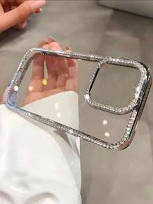 Bling Diamond Sequin Fashion Shockproof Diamond 1pc Electroplated Rhinestone Shiny & Transparent Phone Case, Compatible With IPhone 17/17 Air/17 Pro/17 Pro Max/16 Pro Max/16/16 Pro/16 Plus/15/15 Pro Max/15 Pro/11/12/13/14 Pro Max/11 Pro/11 Pro Max/12 Pro/12 Pro Max/13 Pro/13 Pro Max/14 Pro/14 Pro Max, Stylish & Creative Spring Birthday Easter Gift Party - Silver - View 26