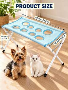 Foldable Pet Grooming Hammock Stand (Free Fixing Straps Included), Breathable Dog & Cat Bathing Rack, Nail Trimming Restraint Frame, Suitable For Small To Medium Pets Home Use And Pet Grooming Shop, Easy Storage - one-size - View 3