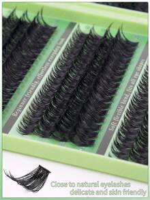 576/592/740pcs D Curl Cluster False Eyelashes Set, Thick Fluffy Detachable Eyelash Extension Kit, Big Eye Effect, Lightweight Reusable, Large Capacity Single Cluster Eyelash Set, Soft Natural 3D Effect Eye Makeup, Portable Travel Pack - Multicolor - View 8