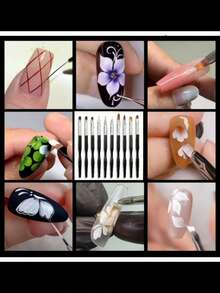 15 Pieces Nail Art Painting And Dotting Tool Set Multi Function, Nail Brushes And Dotting Pens - Multicolor - View 9