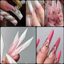 75pcs Dual Nail Forms Set, 5-Shape 15-Size Reusable Clear For Poly Gel Nail Molds, Nail Extension Forms For Poly Gel Manicure Nail-Salon Supplies - Clear - View 7