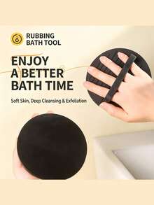 1pc Soft Silicone Bath Brush, Exfoliating Body Scrubbing Glove With Massage Grip - Multicolor - View 2