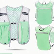 1pc Lightweight Hydration Backpack, Reflective Cycling Running Vest Backpack, Breathable Sports Water Bottle Pack With Phone Pocket For Cycling, Running, Hiking & Outdoor Activities - Multicolor - View 5