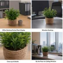 Artificial Mini Green Plant Decor, Mini Potted Plant, Mini Model, Dollhouse Accessories, Miniature Model, Decorative Dollhouse Arrangement, Miniature Scene, Essential For Handmade Enthusiasts And Model Players - Suitable For: Holiday Decoration - Christmas/Halloween/Easter - Applicable To: Office Desk, Home Living Room, Study Window Sill, Front Desk Display - Green - View 6