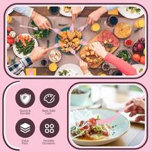 5pcs Pink Salad Utensils, Simple Easy To Clean Reusable, Elegant Durable Tableware, Suitable For Kitchen, Restaurant, Wedding, Birthday, Kitchen, Restaurant, Cafe, Holiday Party, - View 11