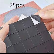 100pcs Thickened Black Multi-Purpose Soft Magnetic Sheets With Self-Adhesive Rubber Magnetic Stickers, Best For Refrigerator Decoration - Multicolor - View 9