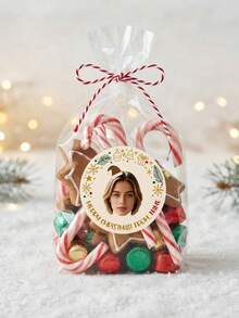 8/20/40pcs Customized Face Elf Christmas Stickers, Personalized Photo & Name Gift Labels, Merry Christmas Gift Stickers, Suitable For Bags, Envelopes, Boxes, Greeting Cards, Holiday Gift Packaging Stickers, Christmas Gifts - Multicolor - View 6