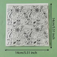Halloween Spider Web Cat Witch Owl Pumpkin Clear Silicone Stamp,Vintage Gothic Reusable Transparent Seal For Scrapbooking Journal Card Making DIY Craft Decor Stamp - WS-2 - View 27