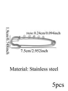 1/5pcs 18K Gold Plated Stainless Steel Fashion Safety Pin Decorative Brooch, Waterproof And Fade-Resistant, DIY Jewelry Making Supplier - Pin - View 21