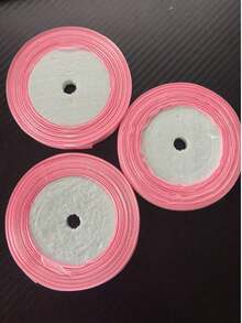 [Romantic Wedding Season]5 Rolls Pink Polyester Ribbon (1 Roll 22m), Suitable For Gift Boxes, Floral Decoration Ribbons, Balloon Ribbons, Gift Wrapping Ribbons, Handicrafts, Suitable For Gift Wrapping, Holiday Gift Exchange, Weddings, Celebrations, Festivals, Flower Shops, Valentine's Day Gift Wrapping, Gift Box Packaging. 1cm High Quality Wide Pink Wedding Bow Ribbon, Suitable For Young Girls, Double-Sided Shiny Satin - Pink - View 13