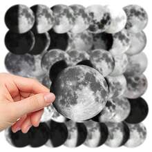 50pcs Moon Phase Stickers For Decorating Planner, Journal, Scrapbook, Notebook, Luggage, Guitar, Skateboard, Manual, Tablet, Water Bottle, Phone - Moon Phases - View 7