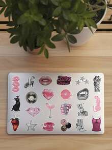 50pcs Pink Punk Stickers For Skateboard, Guitar, Laptop, Scrapbook, Storage Box, Room & Desk Decor DIY Graffiti Stickers - A - View 3