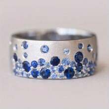 Fashion Classic Wide Band Ring, Exquisite Women's Holiday Party Jewelry - Silver - View 1