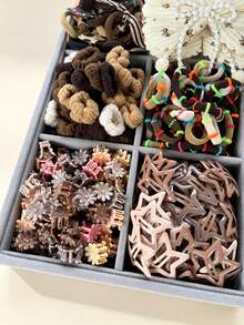 402pcs Cute Hair Accessories Set, Plush Bow Hair Ties, High Elasticity Hair Bands, Hair Clips, Claw Clips, Headbands, Suitable For Daily Wear, Parties, Gifts - Multicolor - View 6