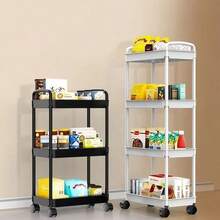 Multifunctional Rolling Storage Cart - A Universal Storage Solution For Kitchens, Living Rooms And Bedrooms - Can Store Stationery, Snacks, Small Items, Etc. - Made Of Durable Plastic Material, Multi-Purpose Trolley, Vertical Storage Rack - Multicolor - View 1