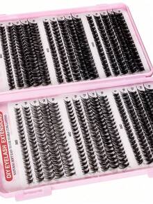 D Curl Cluster False Eyelashes, Voluminous Segmented False Eyelashes, Suitable For Beginners, Daily Wear, Travel, Wedding, Date And Party, Christmas And Halloween Gift, Cat Eye Style False Eyelashes - D - View 8