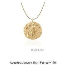 1pc 12 Zodiac Signs Necklace, Stainless Steel Material, 12 Zodiac Signs Colorful Rhinestone Pendant Necklace, Women's Necklace, Exquisite Jewelry - Gold - View 16