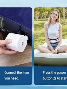 Pompa Udara Elektrik Mini Portabel, Untuk Mengisi dan Mengempiskan Kantung Penyimpanan Vakum, Cocok untuk Kasur Angin, Sofa Angin, Cincin Renang, Pelampung Kolam Renang, dll., Mendukung Penggunaan Isi Ulang - Kabel - View 9