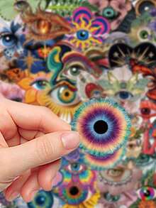 50Pcs Surreal Decorative Stickers, Collage Pattern With All Seeing Eye, Floral Butterfly & Mushroom, Waterproof Decals For Laptop Water Bottle Tumbler Journal DIY Craft Accessories - 50pcs - View 2