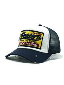 2pcs/Set Topi Baseball/Trucker Jala Huruf Kasual Luar Ruangan Pria Wanita Pasangan, Pelindung Matahari yang Dapat Disesuaikan, Bernapas, Ukuran Dapat Diatur, Cocok untuk Semua Musim, Cocok untuk Pemakaian Sehari-hari - A - View 3