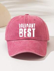 1pc Fashion Adjustable Baseball Cap - Washed Print Baseball Cap, Suitable For Camping, Travel, Party And Hip-Hop Culture, Printed With 'VALIANT BEST Skull Brave And Fearless' Pattern And Text, Simple And Versatile, Perfect For Camping And Casual Wear, Great Gift For Family And Friends - Washed Cap - View 15