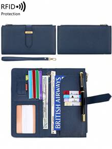 FOREVER MIYIN Ultra Slim Women Wallet RFID Blocking Credit Card Holder, Bifold Long Ladies Billfold, Large Capacity Pen Slot, Wrist Strap & ID Window, Holds Phone - Multicolor - View 18