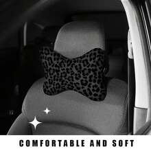 1pc Car Pillow - Black Leopard Print Car Headrest, Neck Support Pillow, Suitable For Drivers, Neck Support Cushion, Sleep Travel Neck Support Pillow, Car Interior Accessory - Car Headrest - View 3